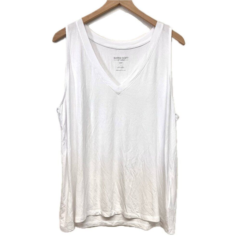 Torrid White Basic Tank Top - Size 1X